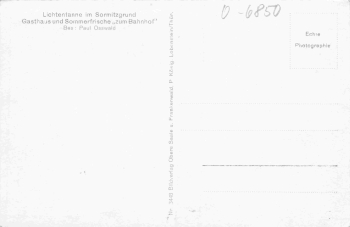 07330 Lichtentanne Probstzella Gasthaus zum Bahnhof Sormitzgrund  * um 1940