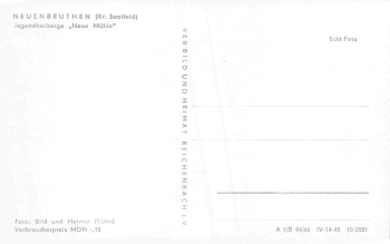 07338 Neuenbeuthen Jugendherberge Neue Muehle 1966