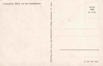 07356 Bad Lobenstein von der Inselbrücke * um 1950
