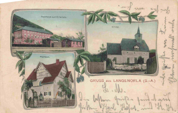 07381 Langenorla Gasthaus zum Orlathale Jugendstilkarte o 1906