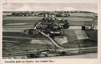07389 Peuschen Thüringen Landpoststempel via Pößneck o 1963