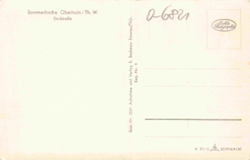 07426 Oberhain Thüringer Wald Dorfstrasse * 1957