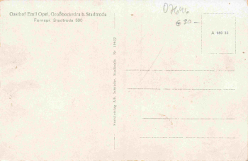 07646 Großbockedra Gasthof Emil Opel * um 1930