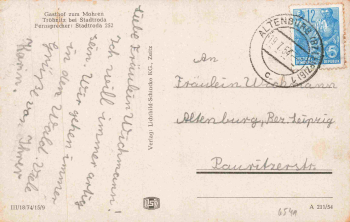 07646 Tröbnitz Thüringen Gasthof zum Mohren o 1954