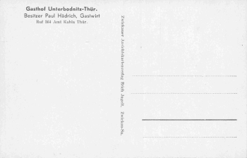 07646 Unterbodnitz Thüringen Gasthaus Paul Hädrich * um 1930