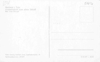 07646 Waldeck Thüringen Gasthof zum alten Schloss * 1960