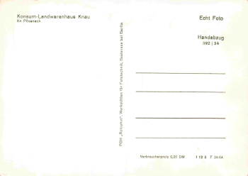 07806 Knau Neustadt an der Orla Konsum Landwarenhaus * 1964