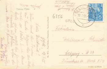 07922 Tanna Thüringen Totalansicht o 1955