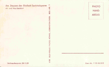 07356 Saaldorf Bad Lobenstein Stausee der Bleiloch-Saaletalsperre * 1959