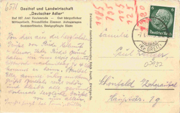 07937 Pöllwitz Thüringen Gasthof Schule o 1939