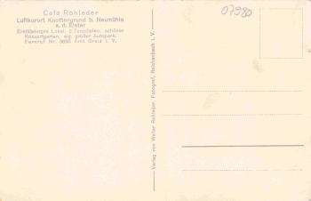 07973 Neumühle Elster Cafe Rohleder * um 1930