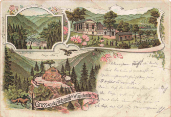 07980 Wünschendorf Elster Gasthof Fuchsmühle Litho o 1898