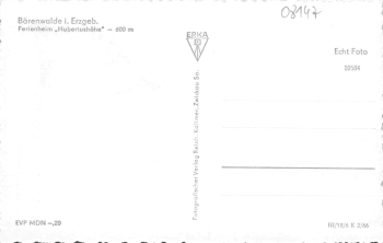 08147 Bärenwalde Erzgebirge Ferienheim Hubertushöhe * 1966