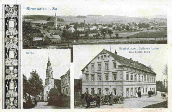 08147 Bärenwalde Erzgebirge Gasthof "Goldenes Lamm" o um 1910