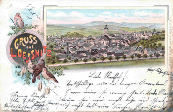 08294 Lössnitz Erzgebirge Gruss aus... Litho o 1900