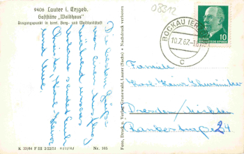 08315 Lauter Erzgebirge Gaststätte Waldhaus o 1967