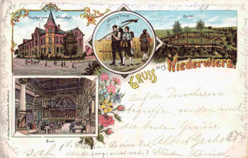 08396 Niederwiera Gasthof Wierathal Litho o 1905