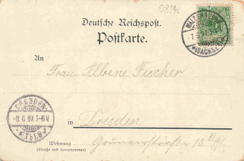 08396 Waldenburg Sachsen Glänzelmühle o 1897