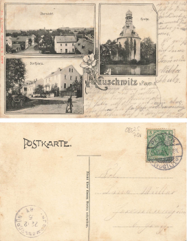 08525 Kauschwitz Dorfplatz Kirche o 1905