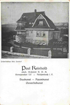 08568 Cunsdorf – Single-family house – Architect Paul Reinhold Reichenbach – c. 1930