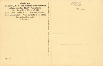 Claussnitz Gasthaus Zum weissen Ross  *ca.1915