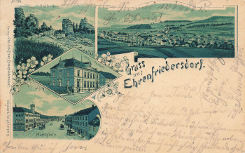 Ehrenfriedersdorf Litho Postamt o 9.11.1899