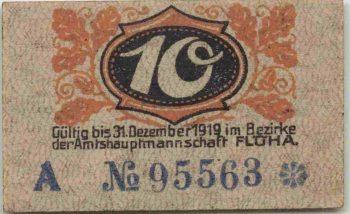 09557 Floeha Sachsen Notgeldschein 1919