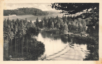 09648 Erlebach, Landpoststempel, Posthilfsstellenstempel, o 25.09.1953 auf AK