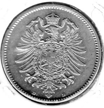1 Mark 1874 D Imperial Silver Coin