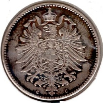 1 Mark 1876 C German Empire silver coin
