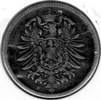 1 Mark 1876 F German Empire Silver Coin