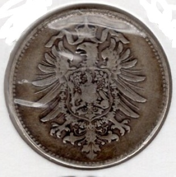 1 Mark 1876 G German Empire Silver Coin