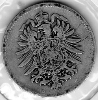 1 Mark 1880 D German Empire Silver Coin