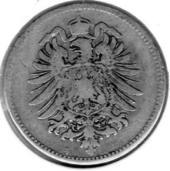 1 Mark 1880 H German Empire Silver Coin