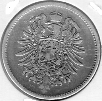 1 Mark 1881 F German Empire Silver Coin