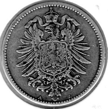1 Mark 1883 A German Empire Silver Coin