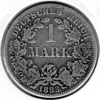 1 Mark 1883 A German Empire Silver Coin