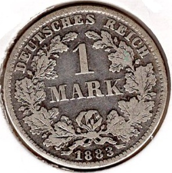 1 Mark 1882 J German Empire Silver Coin