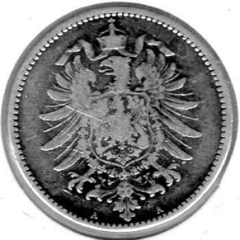 1 Mark 1885 A German Empire Silver Coin