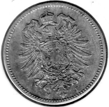 1 Mark 1886 E German Empire Silver Coin