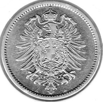1 Mark 1887 A German Empire Silver Coin