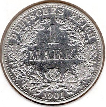 1 Mark 1901 A Deutsches Kaiserreich Silbermünze