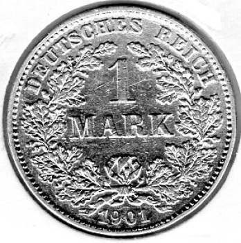 1 Mark 1901 G German Empire Silver Coin