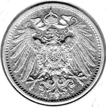 1 Mark 1901 J German Empire Silver Coin