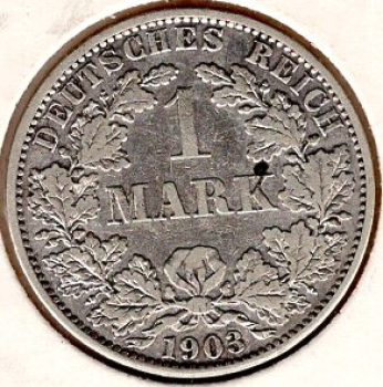 1 Mark 1903 A German Empire Silver Coin