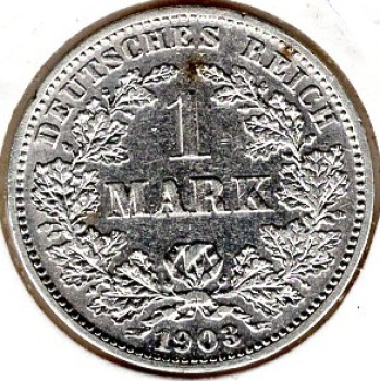 1 Mark 1903 D German Empire Silver Coin