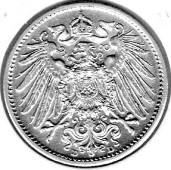 1 Mark 1903 D German Empire Silver Coin