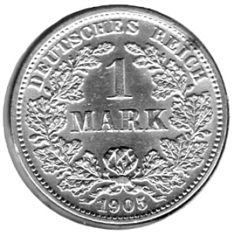 1 Mark 1905 G Deutsches Kaiserreich Silbermünze