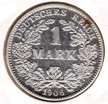 1 Mark 1906 G Deutsches Kaiserreich Silbermünze  Erhaltung !!!!