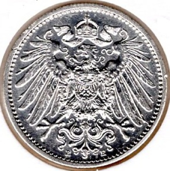 1 Mark 1907 D German Empire Silver Coin